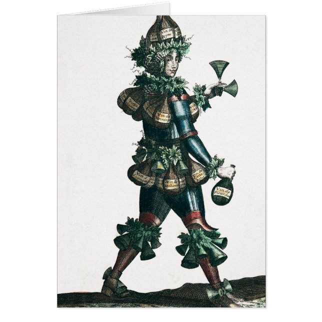 Innkeeperen, allegorical dräktdesign hälsningskort (Framsidan)