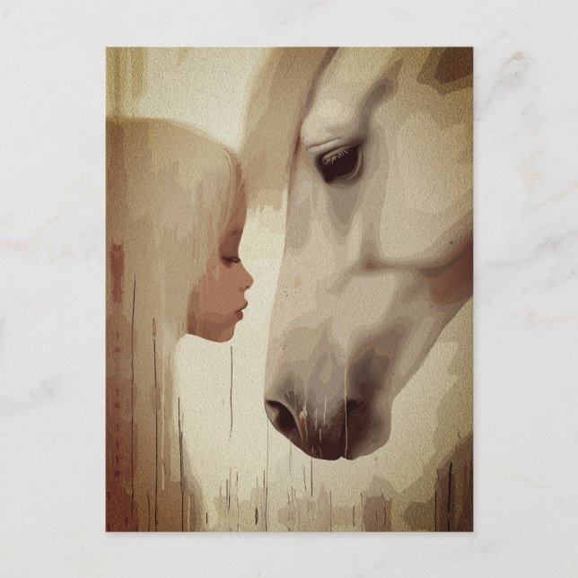 Innocent Bond – Child and Horse Art Vykort (Framsida)