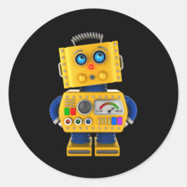 Innocent tittar leksak-robot runt klistermärke