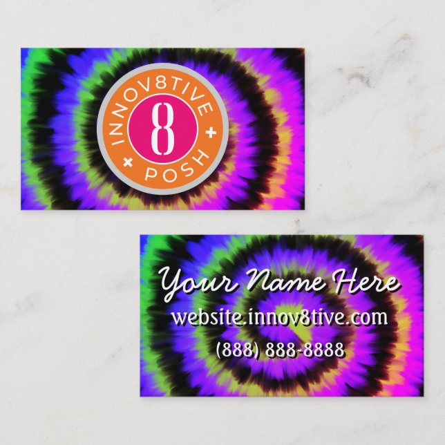 Innov8tive + Posh mörk tie dye Visitkort (Fram/baksida)