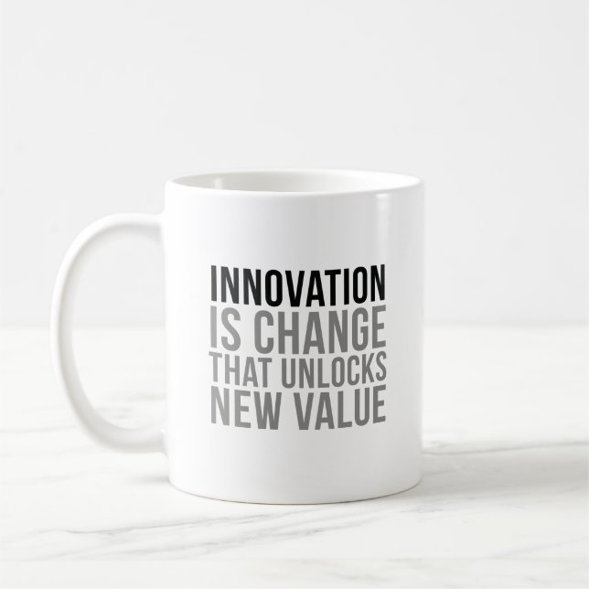 Innovation är ändring kaffemugg (Vänster)
