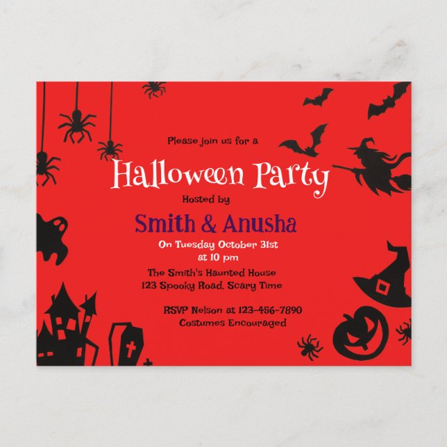 Innovation Vuxen Red Background Halloween fest Helg Vykort (Framsida)