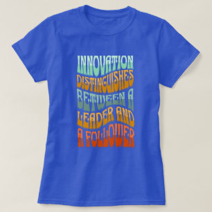 Innovationskreativitetsoffert med flerfärgad text t shirt