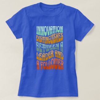 Innovationskreativitetsoffert med flerfärgad text t shirt