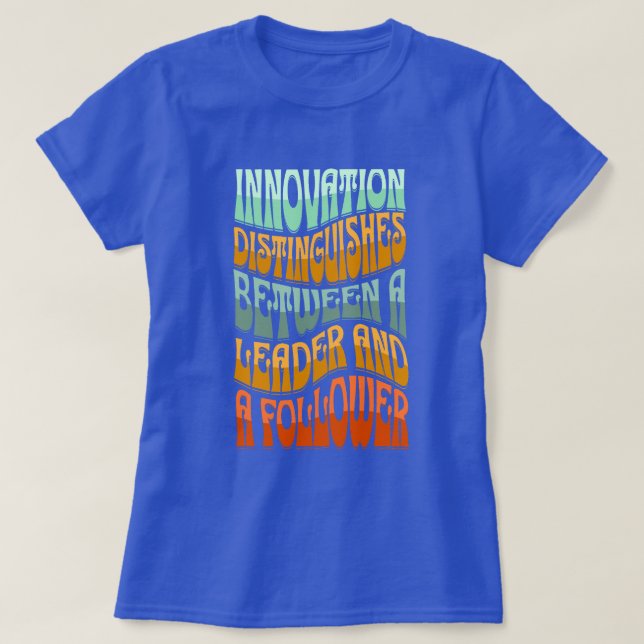 Innovationskreativitetsoffert med flerfärgad text t shirt (Design framsida)