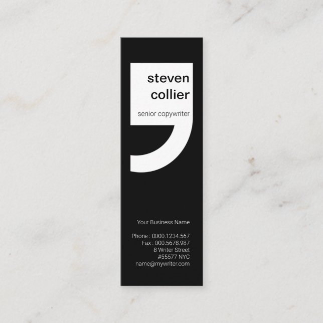 Innovativ vit citattecken Skriv Mini Visitkort (Framsida)