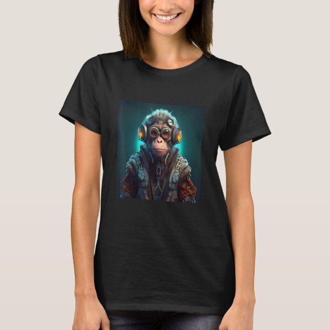 Innovative primate Sci Fi  enthused Next Generatio T Shirt (Framsida)