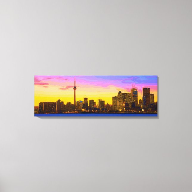 InnovativeDezynz "TDOT SKYLINE"-arbetsytekonst Canvastryck (Framsida)