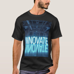 INNOVERA - Cyberpunk-labb Neonblå Futuristisk Tekn T Shirt