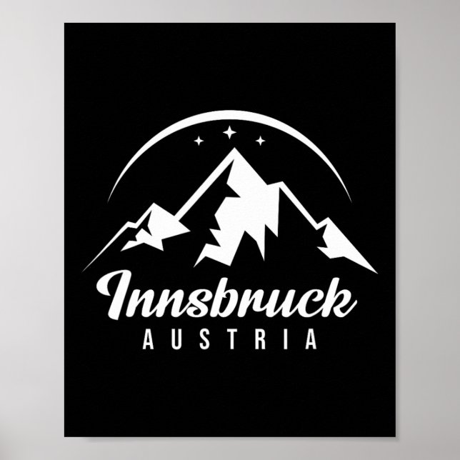 Innsbruck Austria Ski Resort Skiing Snowboarding S Poster (Framsidan)