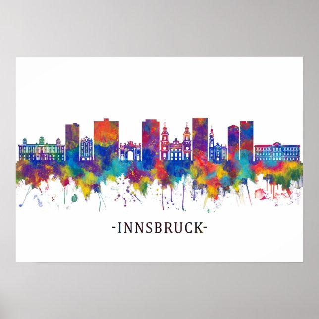 Innsbruck Austria Skyline Poster (Framsidan)