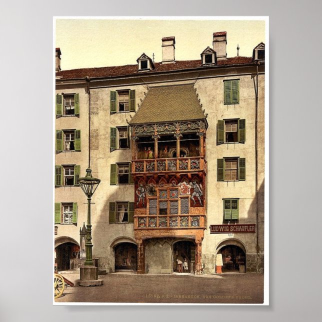 Innsbruck, Golden Porch, Tyrol, Österrike-Ungern Poster (Framsidan)