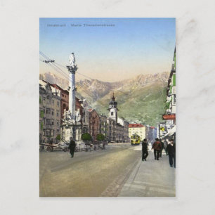 Innsbruck, Maria Theresa Strasse, Tram Vykort