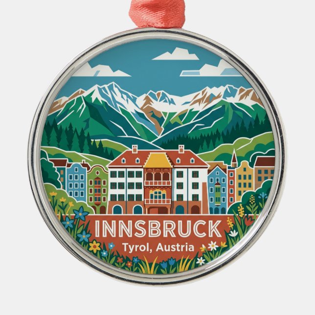 Innsbruck Österrike Julgransprydnad Metall (Framsidan)