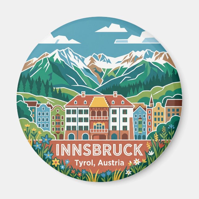 Innsbruck Österrike Magnet (Framsidan)