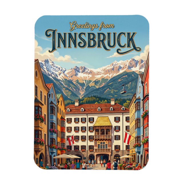 Innsbruck Österrike Magnet (Vertikal)