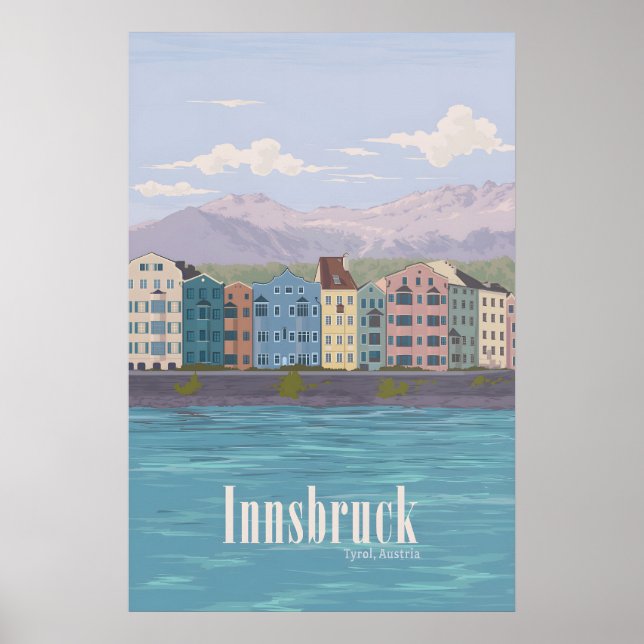 Innsbruck Österrike Resaffisch Poster (Framsidan)