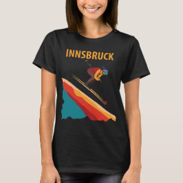 Innsbruck Österrike skidbacke Retro resemärke T Shirt