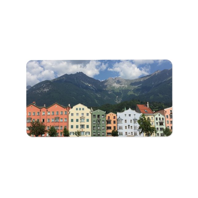 Innsbruck Österrikes stad i Tyrol Adressetikett (Framsidan)