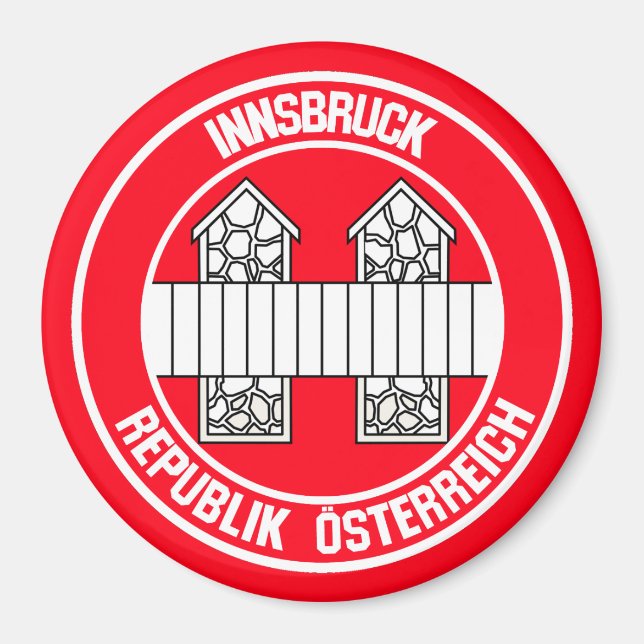 Innsbruck Round Emblem Magnet (Framsidan)
