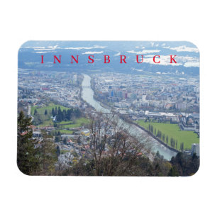 Innsbruck sett från kylskåpet för kabelbil magnet