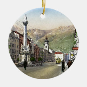 Innsbruck spårvagn i Maria Theresa Starsse Julgransprydnad Keramik