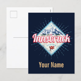 Innsbruck Tyrol Austria Retro Alpernas Vintage Helg Vykort