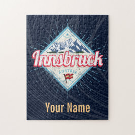 Innsbruck Tyrol Austria Retro Alpernas Vintage Pussel