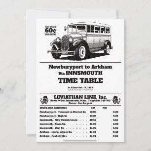 Innsmouth Buss Schedule Joe Sargent Inbjudningar