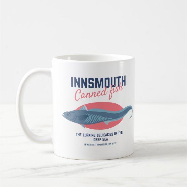 Innsmouth Canned Fish Lovecraftian Kaffemugg (Vänster)