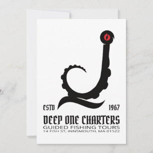 Innsmouth Fishing Tours Cthulhu Lovecraft Inbjudningar