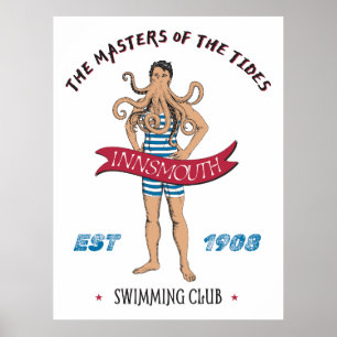 Innsmouth Lovecraft Cthulhu Swimming Klubb Poster
