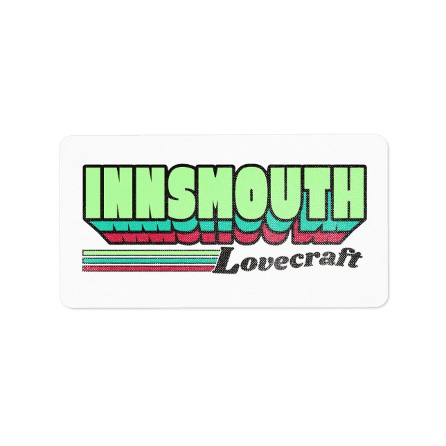 Innsmouth Retro Label Lovecraft Adressetikett (Framsidan)