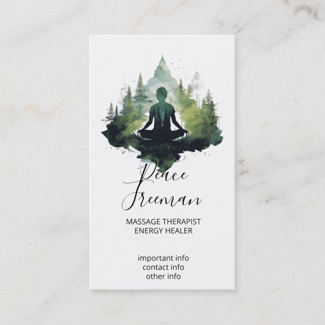 Inom tystnaden | Skogsmeditation Visitkort (Framsida)