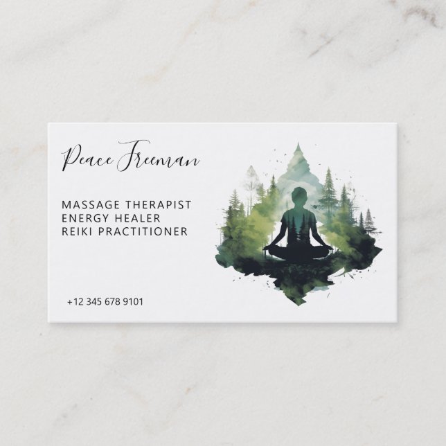 Inom tystnaden | Skogsmeditation Visitkort (Framsida)
