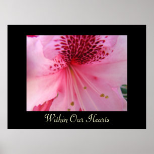 Inom våra hjärtan konsttryck Rosa Rhododendron Poster