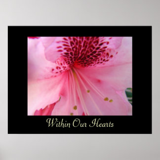 Inom våra hjärtan konsttryck Rosa Rhododendron Poster