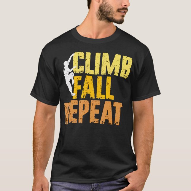 Inomhus Klipp Klättring Fall T Shirt (Framsida)