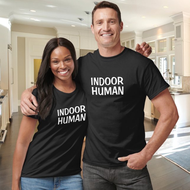 Inomhus Mänsklig Fet Text Typografi T Shirt (Skapare uppladdad)