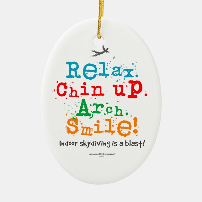 Inomhus Skydiving är en tryckvåg! Julgransprydnad Keramik (Framsidan)