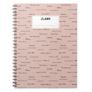 Inomhusanläggningar i namn mönster. Personlig namn Anteckningsbok