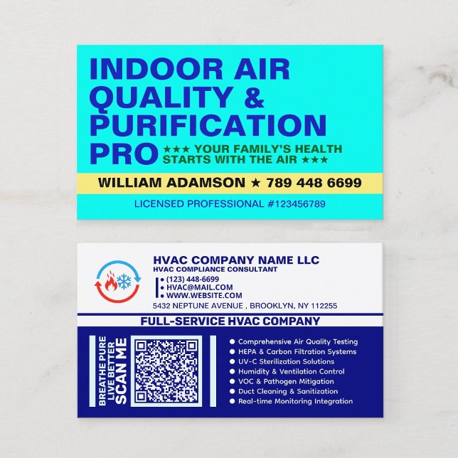 Inomhusluftens kvalitet & reningsspecialist | IAQ Visitkort (Indoor Air Quality Specialist | Certified Air Purification)