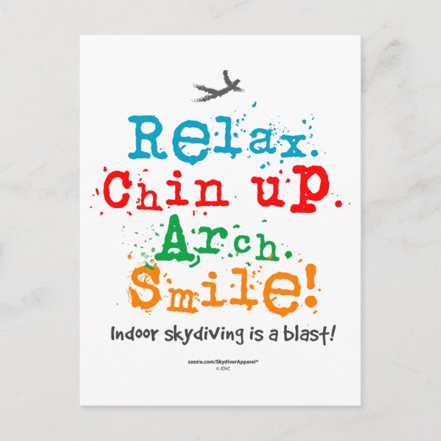 InomhusSkydiving är en last! Vykort (Framsida)