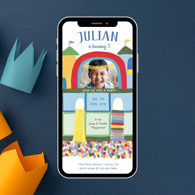 Inomhusspelningsmark Barns födelsedag Party Photo  Inbjudningar (Skapare uppladdad)