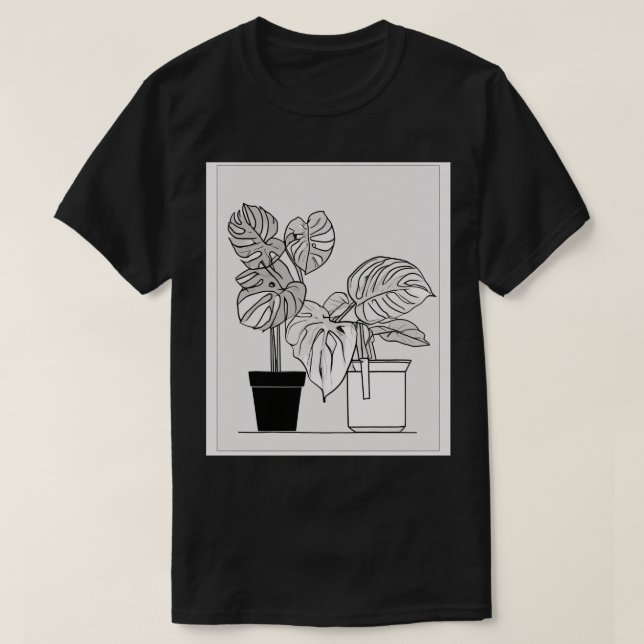 Inomhusväxtälskarepresent Monstera Sukkulent Botan T Shirt (Design framsida)