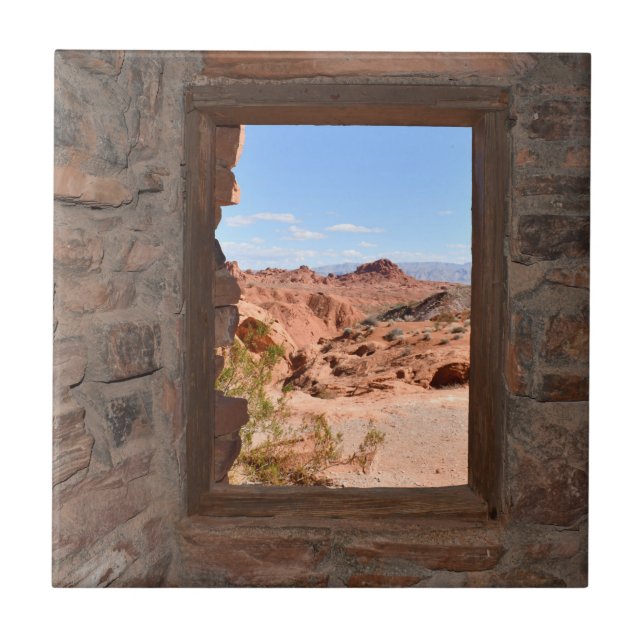 Inomhusvy över branddalen kakelplatta (Framsidan)