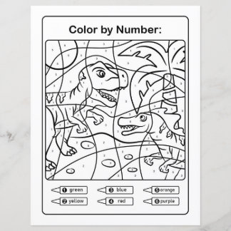 Inosaurier i Jungle Coloring Page efter nummer