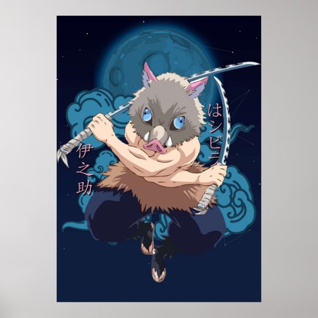 Inosuke Hashibira  Kimetsu No Yaiba Poster (Framsidan)