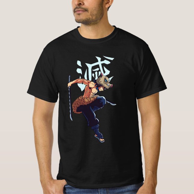" Inosuke Hashibira rosa" T Shirt (Framsida)