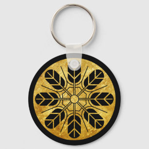 Inoue Japan Klan Kamon Mon Faux Guld Black Nyckelring